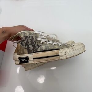 Dior Monogram High-Tops in Gray and White